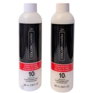Wella Colorcharm 10 Vol Cream Developer 7.8 fl oz Gentle Lift 2 Pack Lightener